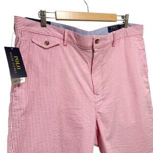 Polo Ralph Lauren Pink Seersucker Shorts 38T NWT Classic Fit Stretch Prep Golf
